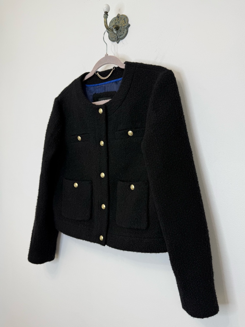 J. Crew Collection Cropped Lady Jacket Italian Wool-Blend Bouclé Size 10 BJ941 - Picture 2 of 15